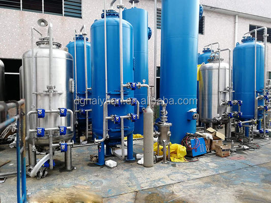 100LPH منزوع الأيونات نظام تنقية المياه الكربون الصلب أيون تبادل المواد