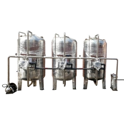2500L / H الكربون الصلب غير القابل للصدأ الصلب الكربون النشط مرشح رمال الكوارتز