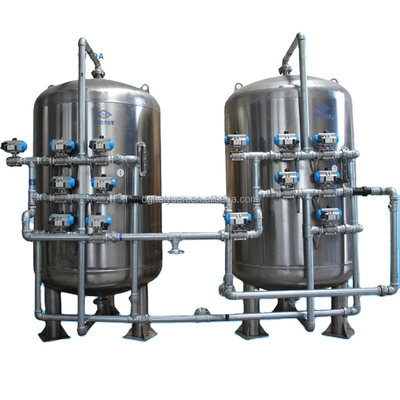 2500L / H الكربون الصلب غير القابل للصدأ الصلب الكربون النشط مرشح رمال الكوارتز
